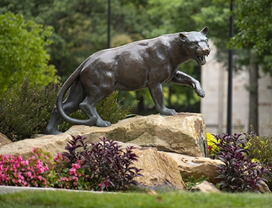 Millennium Panther statue outside William Pitt Union