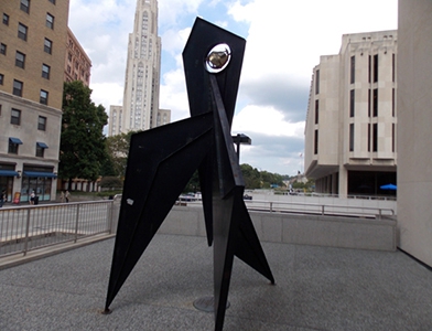 Ode to Space metal sculpture by Virgil Cantini