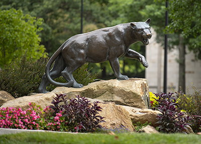 Millenium Panther sculpture by Miriani Guido on Pitt's campus